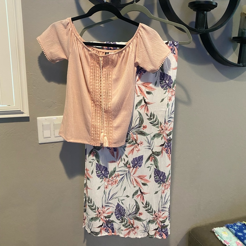 Pale Pink Shabby chic linen top